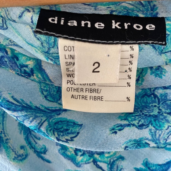 Diane Kroe Turquoise Blue Floral Summer Dress - Picture 2 of 3